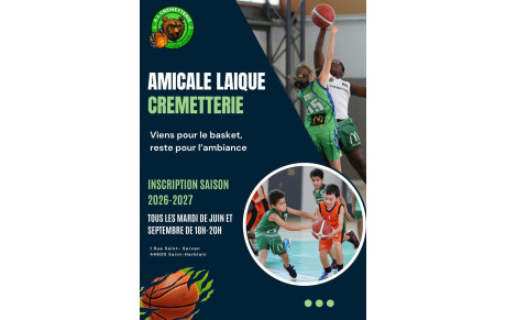Inscriptions &amp; Réinscriptions – Saison 2026-2027